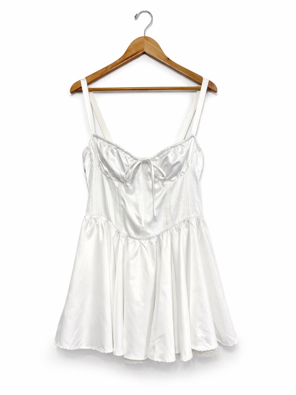 Cider White Corset Lace Up Mini Dress Sweetheart Milkmaid XL Junior